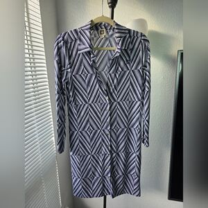 Anne Klein Geometric Black and White Dress